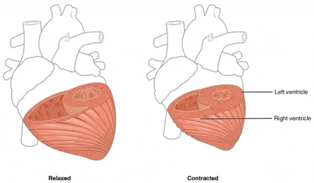 which side of the heart is thicker and stronger